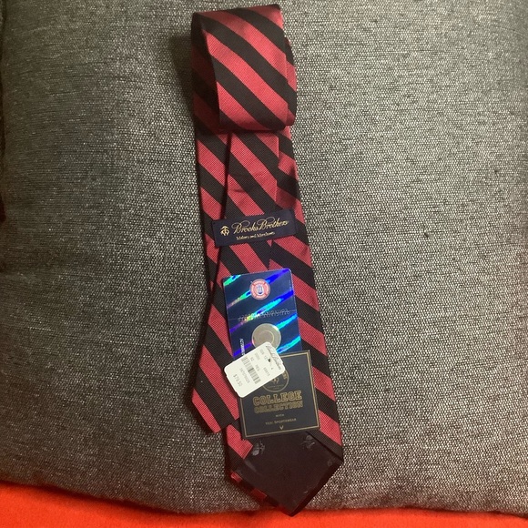 Brooks Brothers College Collection-Boston College Red and Black Striped Tie NWT